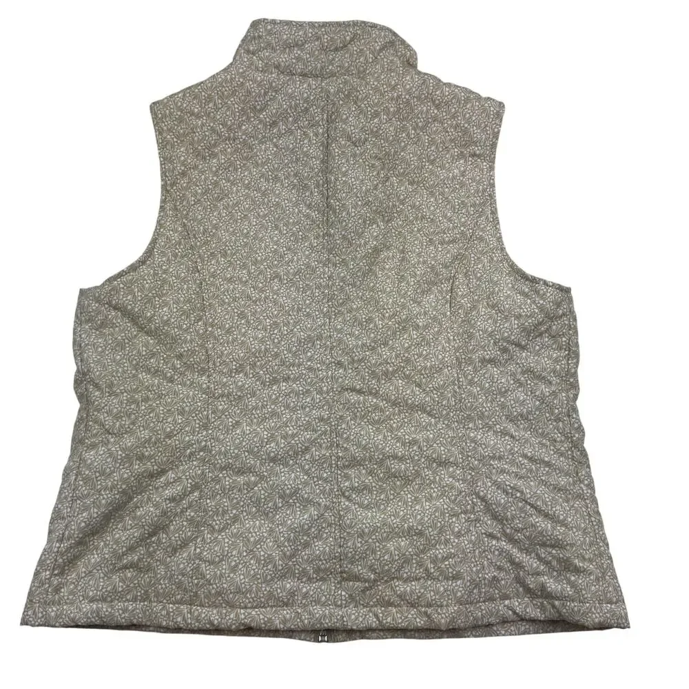 Christopher & Banks Floral Feminine Cottagecore Neutral Quilted Vest Women's XL